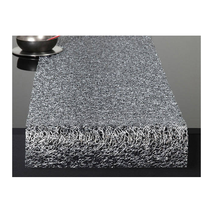 Chilewich Metallic Lace Table Runner, Silver