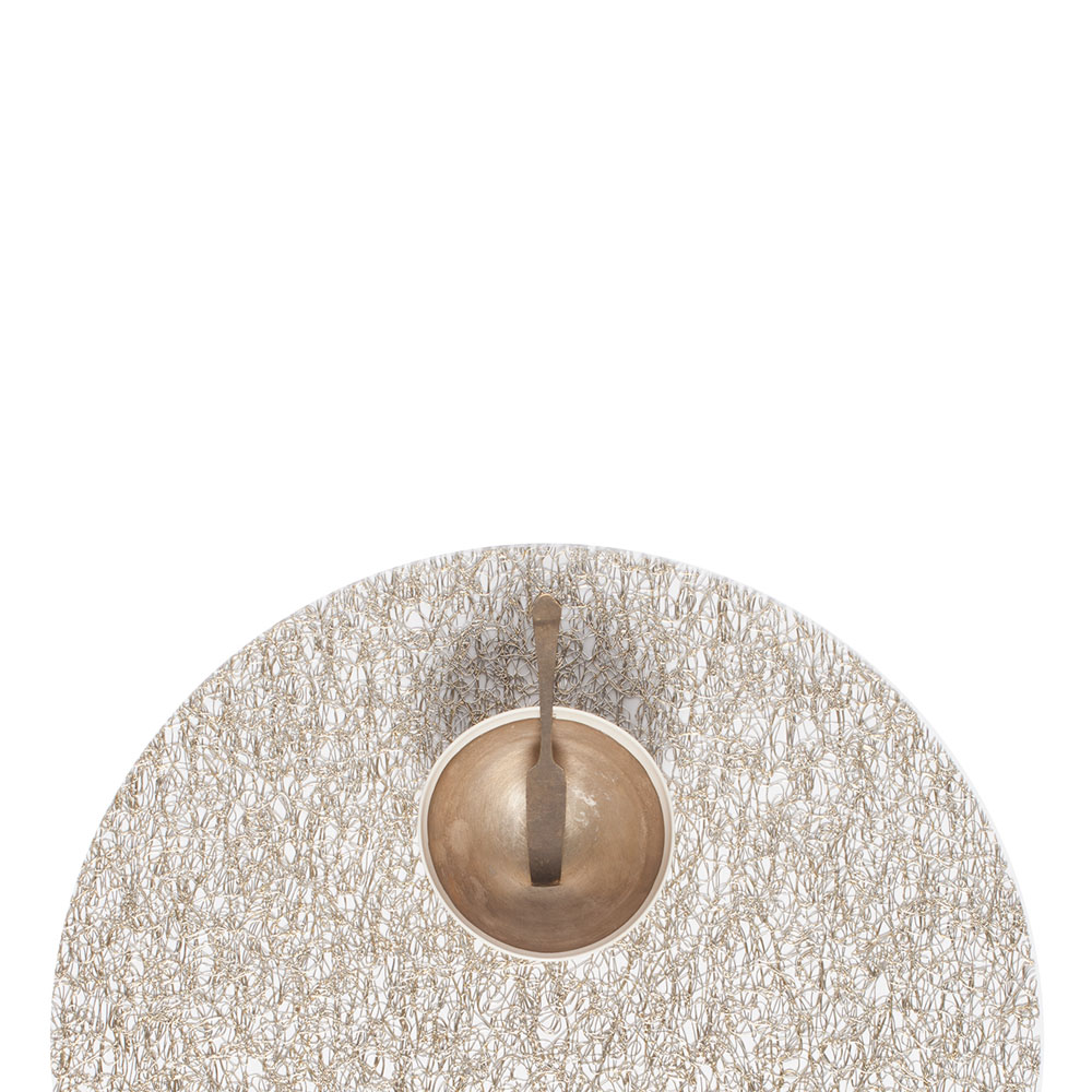 Chilewich Metallic Lace Round Placemat, Gold