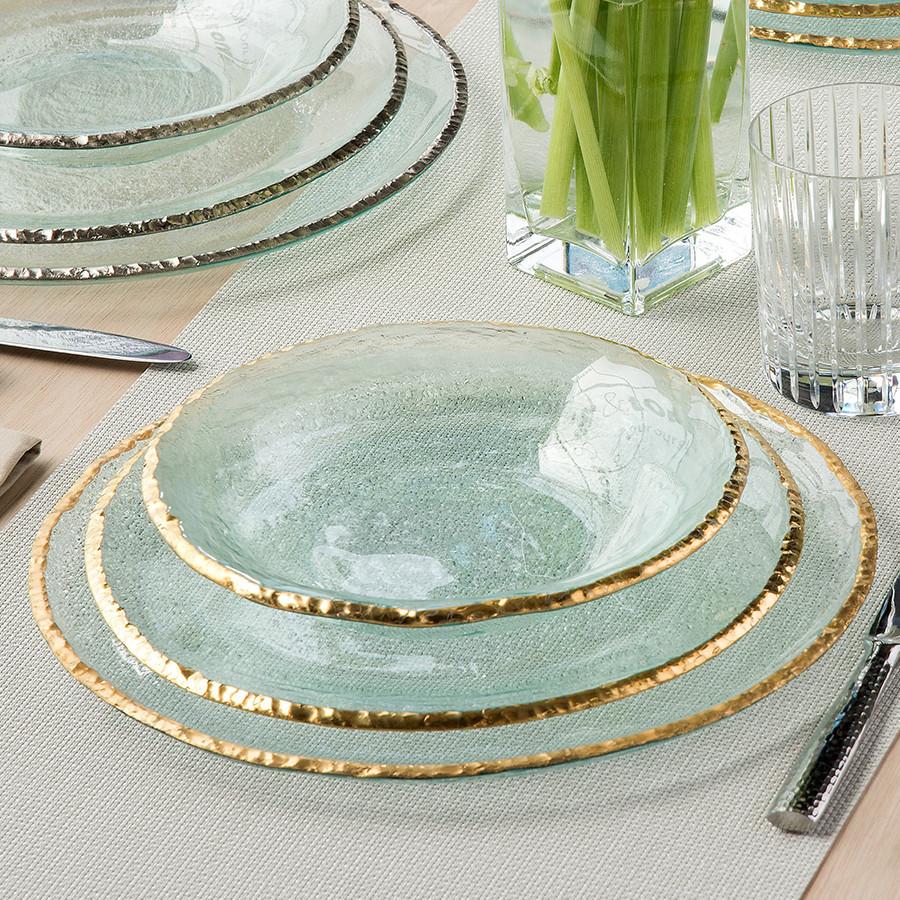 Annieglass Edgey Dinner Plate, Gold
