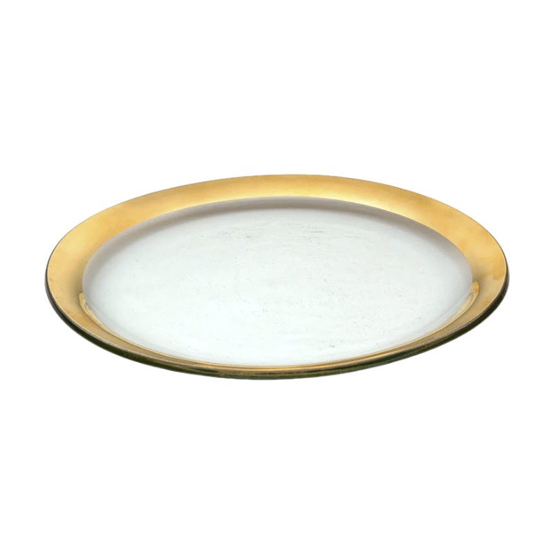 Annieglass Roman Antique Dinner Plate, Yellow Gold