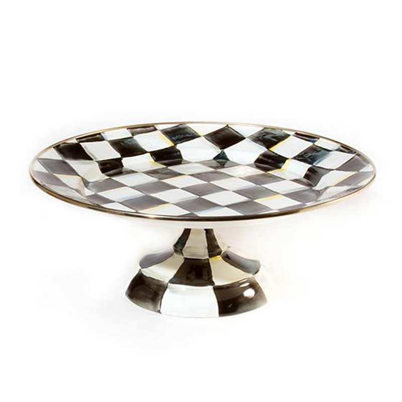 MacKenzie-Childs Courtly Check Small Pedestal Platter