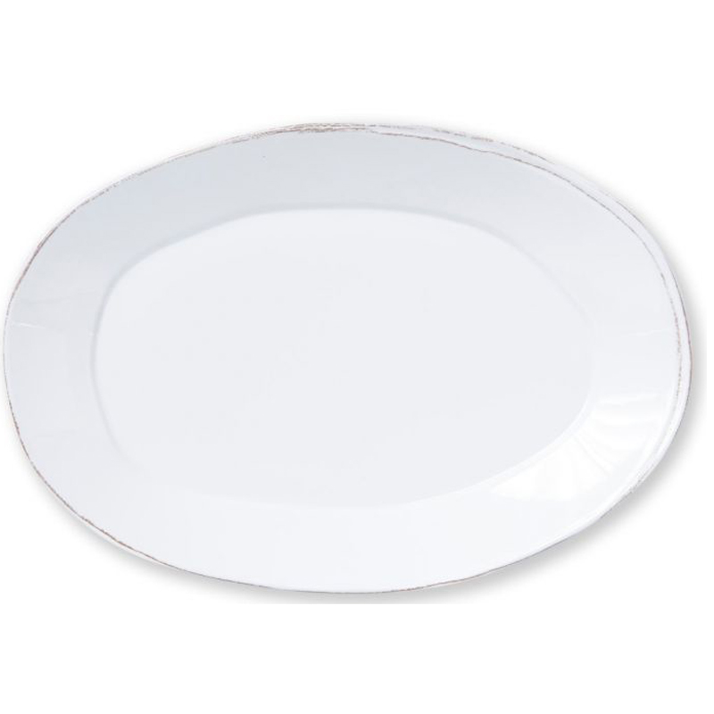 Vietri Melamine Lastra White Oval Platter