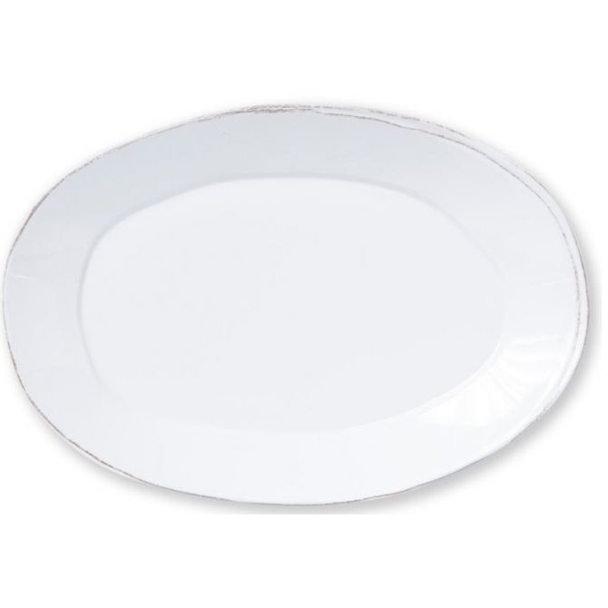 Vietri Melamine Lastra White Oval Platter