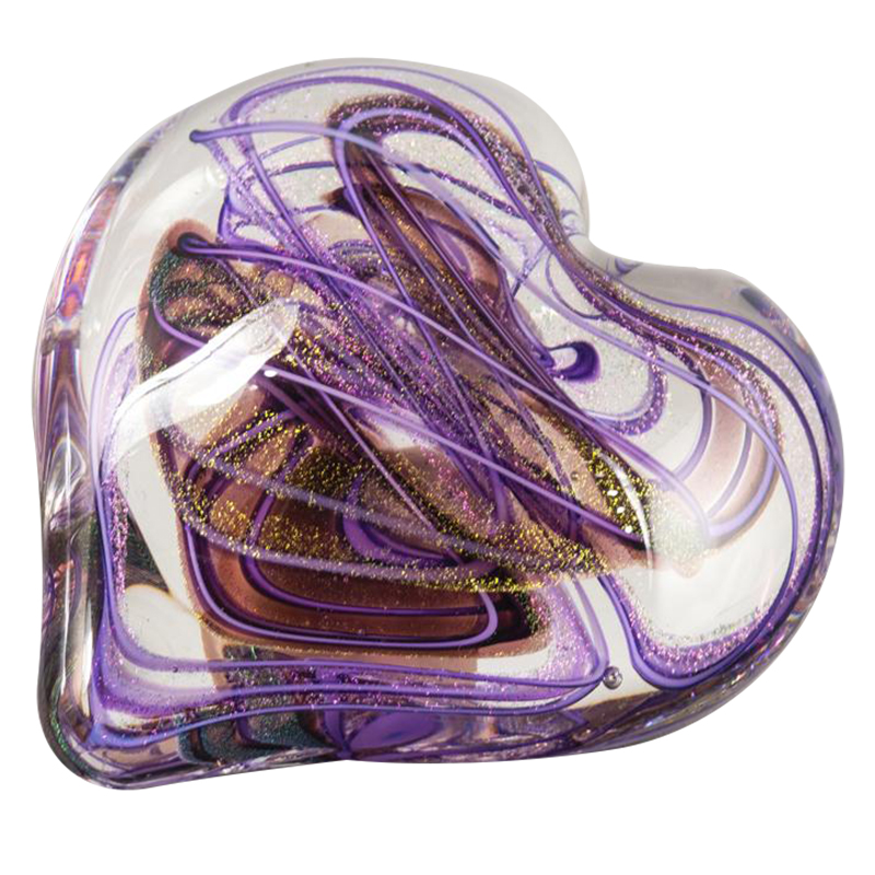 Glass Eye Studio Heart of Fire Amethyst Paperweight