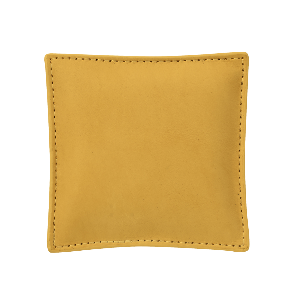Graphic Image Square Paperweight, Yellow Ochre Leather