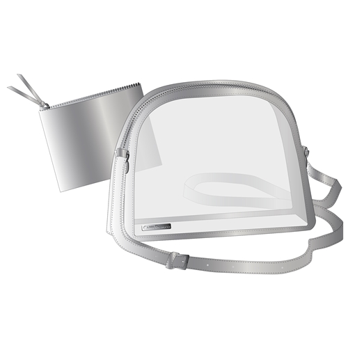Capri Designs Half Moon Crossbody, Silver