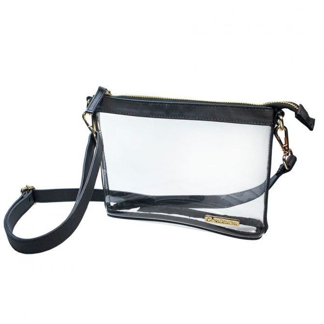 Capri Designs Small Crossbody, Black and Gold