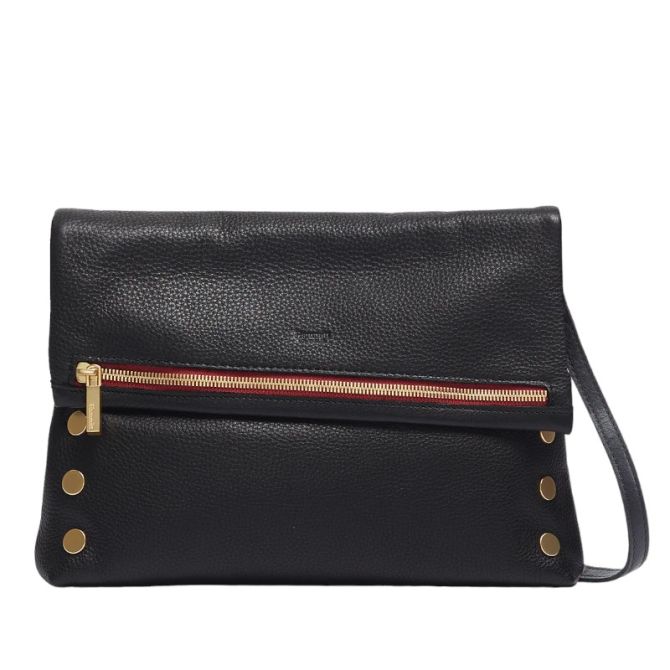 Hammitt Large VIP Crossbody, Black and Brushed Yellow Gold Hardware