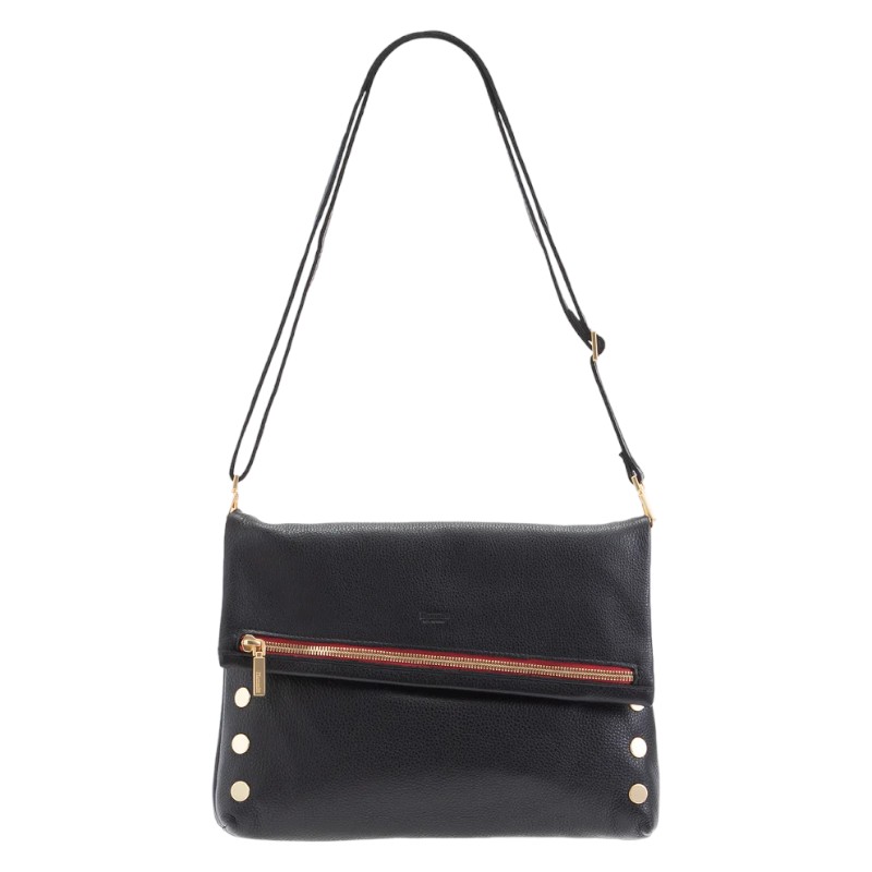Hammitt Large VIP Crossbody, Black and Brushed Yellow Gold Hardware