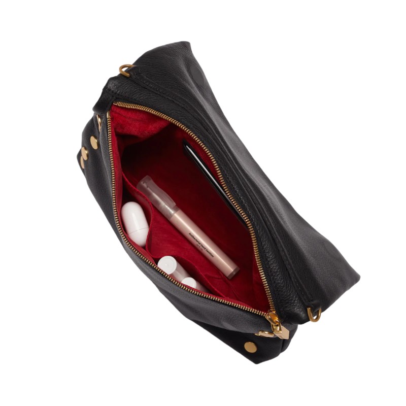 Hammitt Large VIP Crossbody, Black and Brushed Yellow Gold Hardware