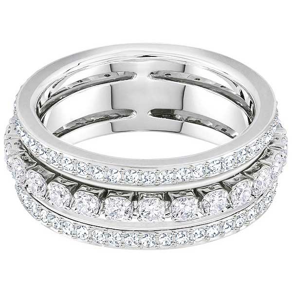 Swarovski White Tone Further Ring, Size 9