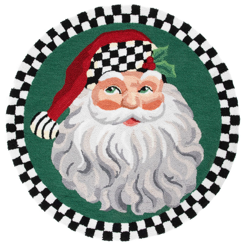 MacKenzie-Childs Santa Rug, 3' Round