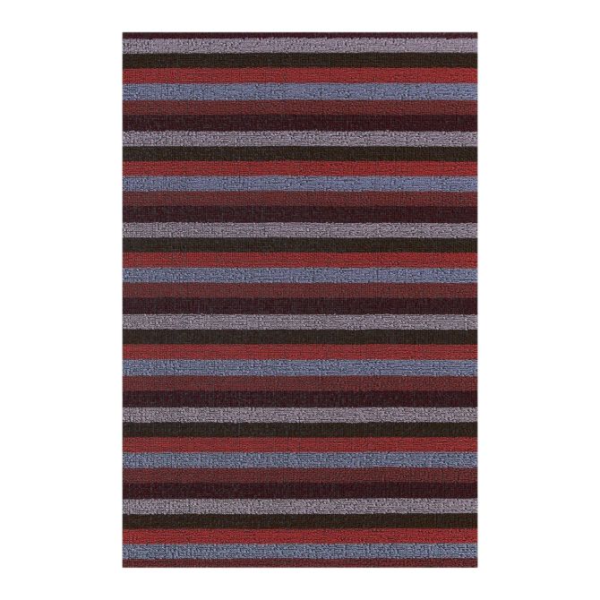 Chilewich Rectangle Even Stripe Shag Mat, Berry 18x28