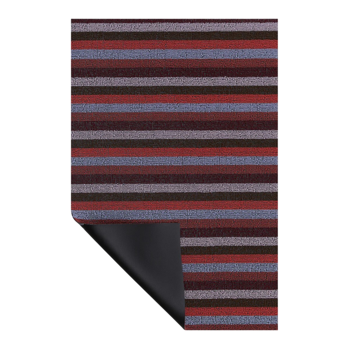 Chilewich Rectangle Even Stripe Shag Mat, Berry 18x28