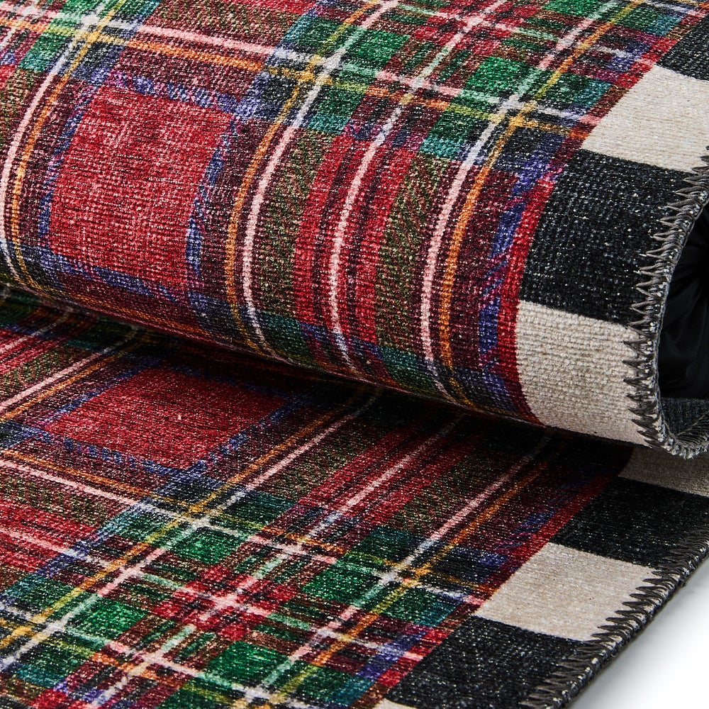 MacKenzie-Childs Royal Stewart Tartan Red Washable Rug, 2'x3'