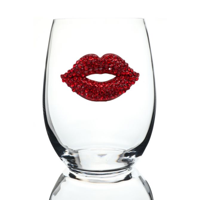 The Queens' Jewels Red Lips Stemless Wine Glass, 0900-017-200