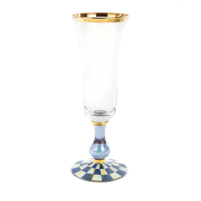 MacKenzie-Childs Royal Check Champagne Flute