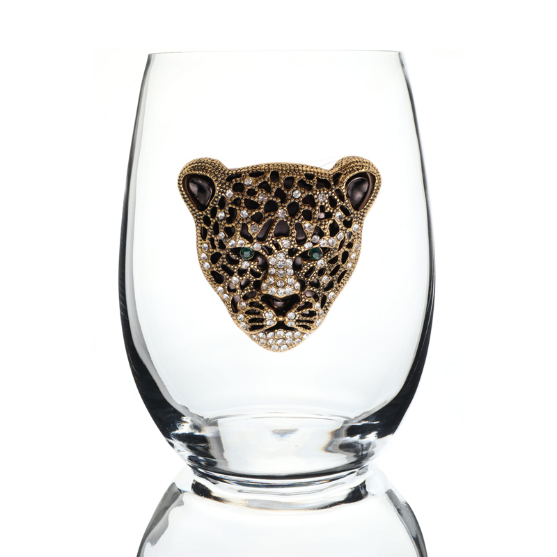 The Queens' Jewels Leopard Stemless Wine Glass