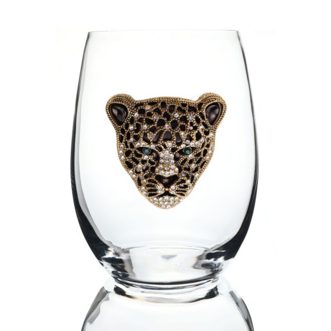 The Queens' Jewels Leopard Stemless Wine Glass, 0800-008-200
