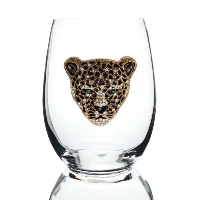 The Queens' Jewels Leopard Stemless Wine Glass