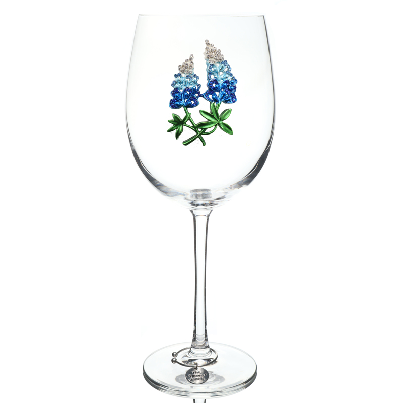 The Queens' Jewels Bluebonnet Jeweled Stemmed Glassware