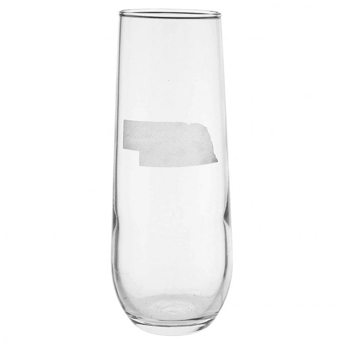 Maple Leaf At Home Nebraska Stemless Champagne Glass