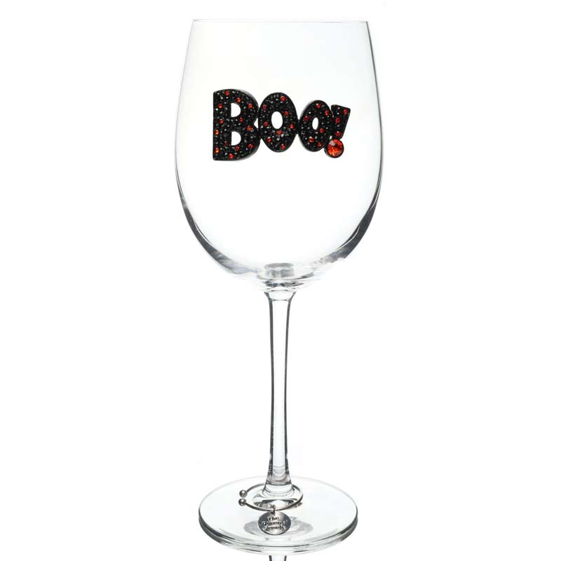 The Queens' Jewels Limited Edition Boo Halloween Jeweled Stemmed Wine Glass