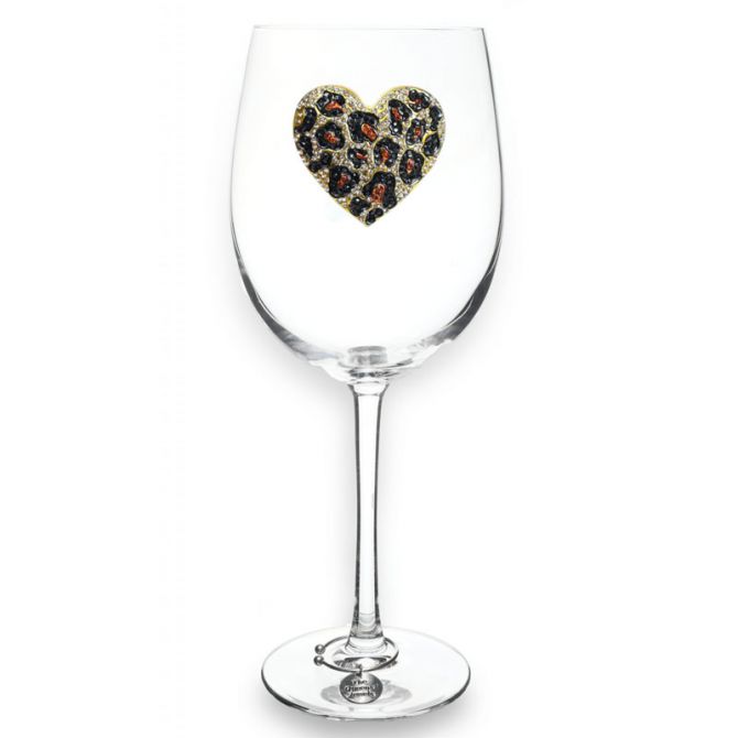 The Queens' Jewels Leopard Heart Stemmed Wine Glass