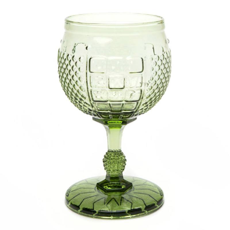 MacKenzie-Childs Coquette Green Goblet