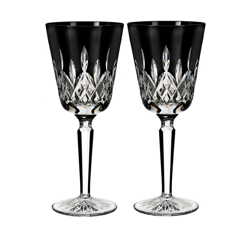 Waterford Lismore Black Goblet, Pair