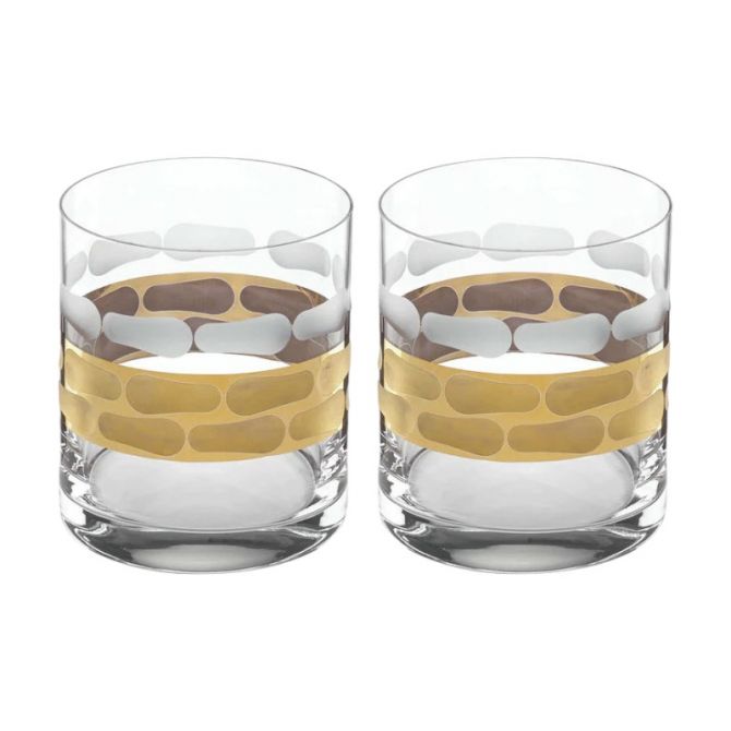 Michael Wainwright Truro Gold Double Old Fashioned Glasses, Set of 2