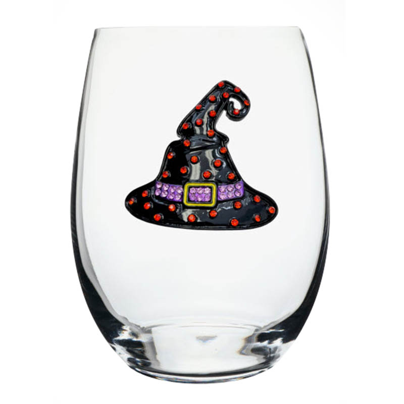 The Queens' Jewels Witch Hat Stemless Wine Glass