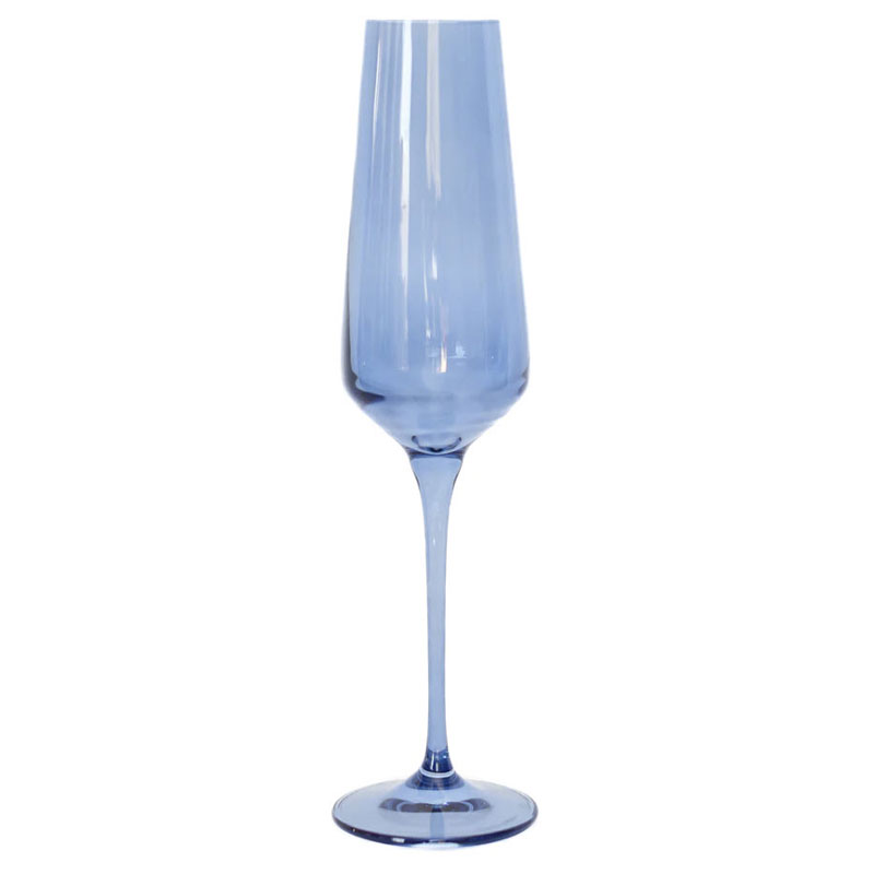Estelle Cobalt Blue Colored Champagne Flutes, Set of 6