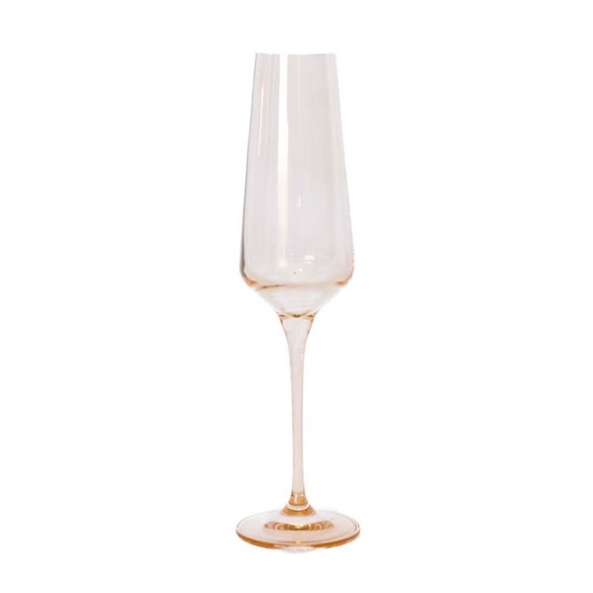 Estelle Blush Pink Colored Champagne Flutes, Set of 6