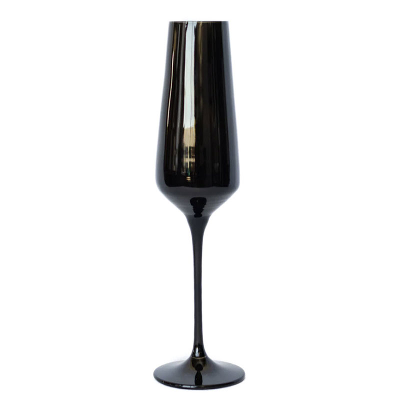 Estelle Black Champagne Flutes, Set of 6