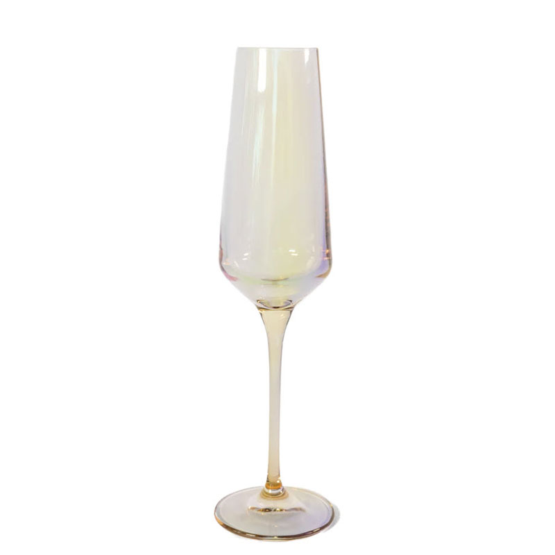 Estelle Iridescent Colored Champagne Flutes, Set of 6
