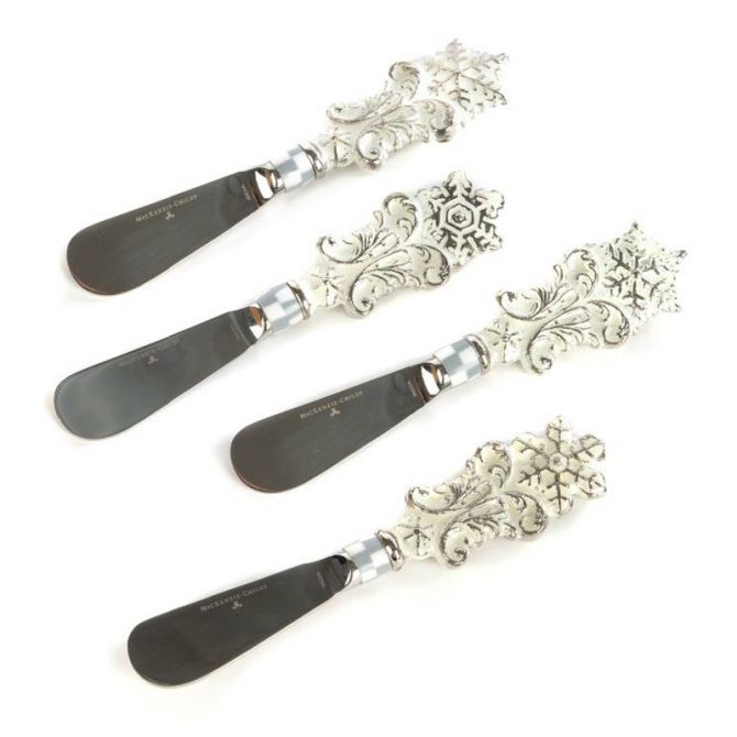 MacKenzie-Childs Snowfall Canape Knife, Set of 4