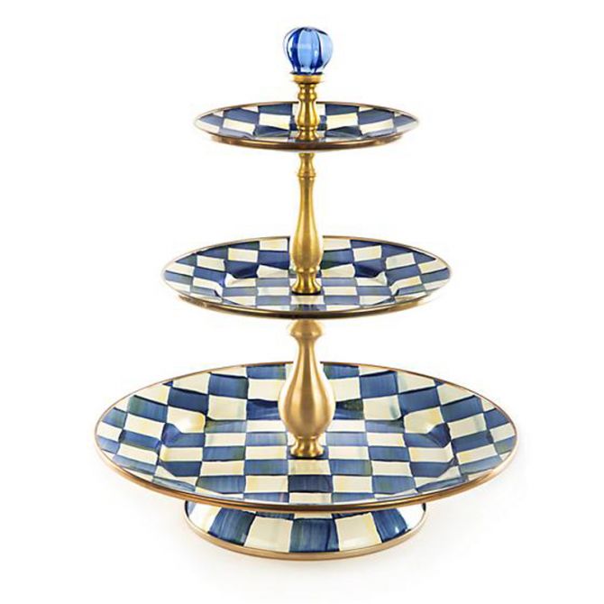 MacKenzie-Childs Royal Check Three Tier Sweet Stand