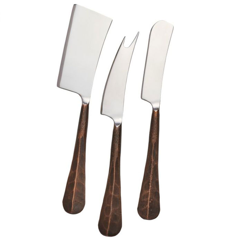 Simon Pearce Woodbury Copper Cheese Knives, Set of 3