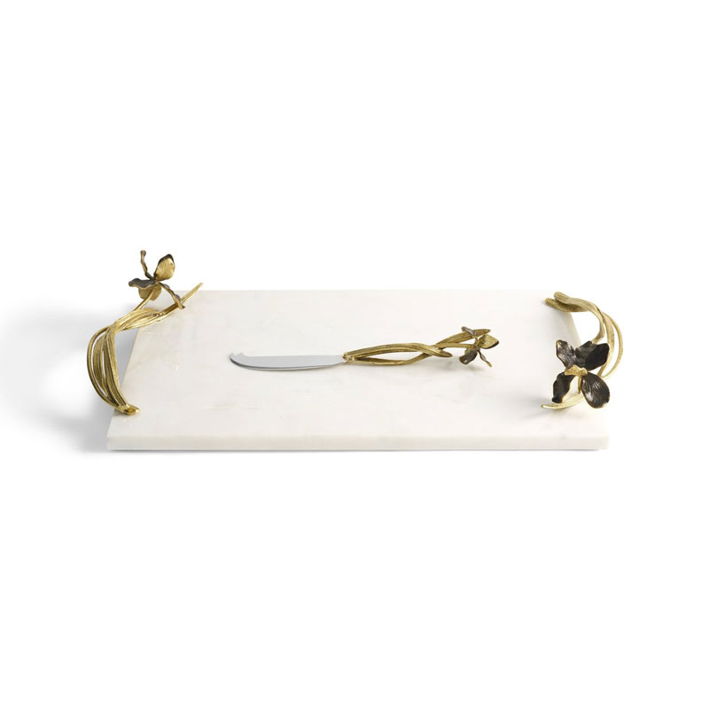 Michael Aram Black Iris Cheese Board with Knife, Large