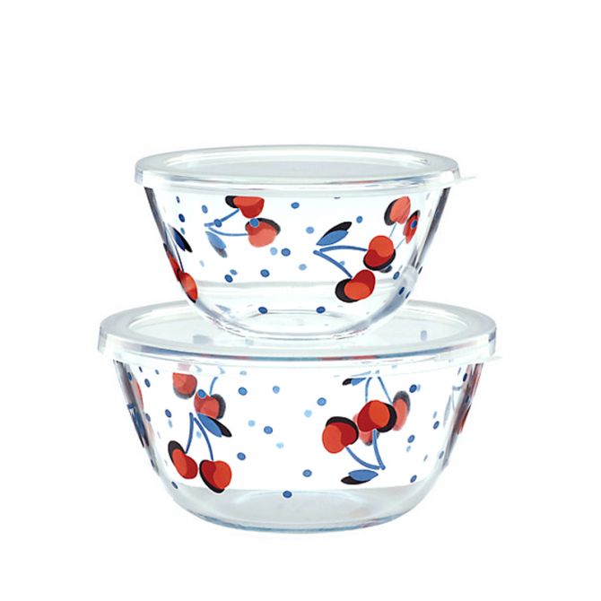 Kate Spade Vintage Cherry Dot Round Serve and Store, Set of 2