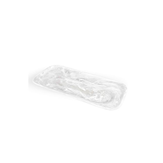 Nashi Classical Rectangular Platter, White Swirl