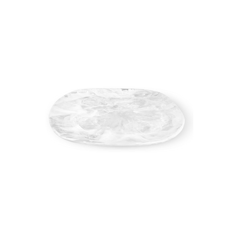 Nashi Organic Large Platter, White Swirl