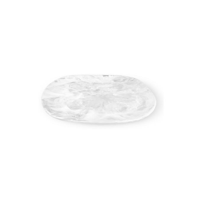 Nashi Organic Large Platter, White Swirl