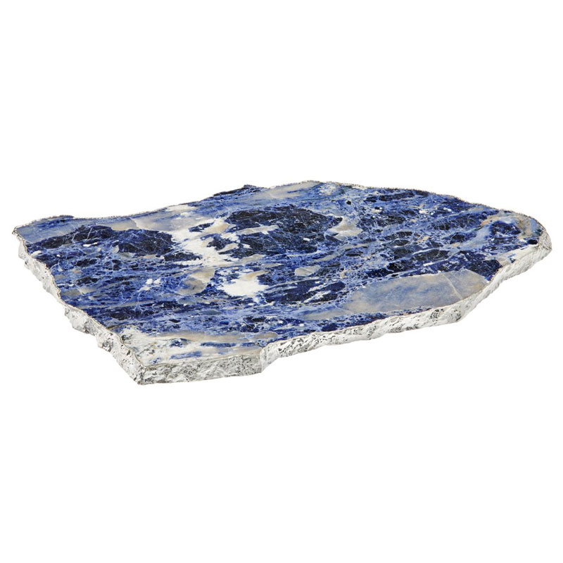 Anna New York Kiva Large Platter, Indigo and Silver