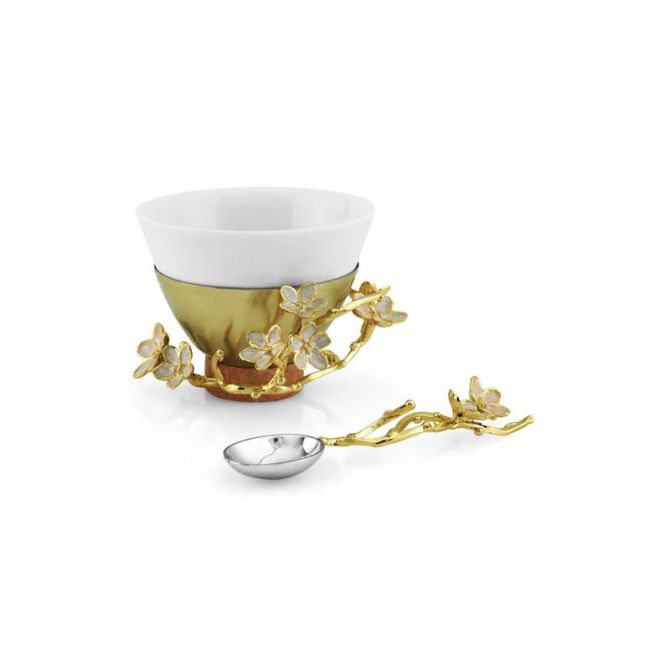 Michael Aram Cherry Blossom Porclain Bowl with Spoon, Small