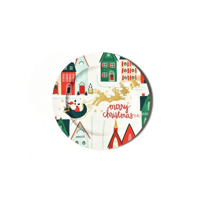 Coton Colors Vintage Christmas Village Platter