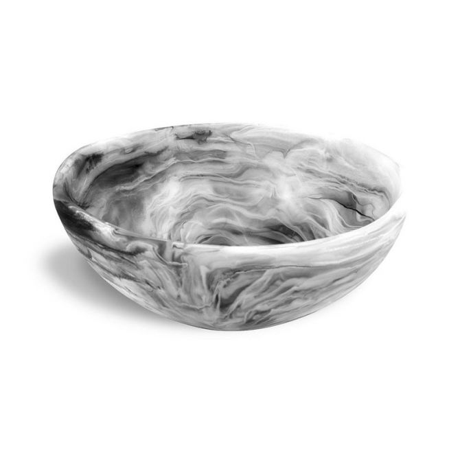 Nashi Wave Large Bowl, Black Swirl