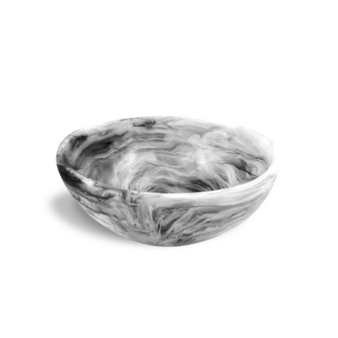 Nashi Small Wave Bowl, Black Swirl