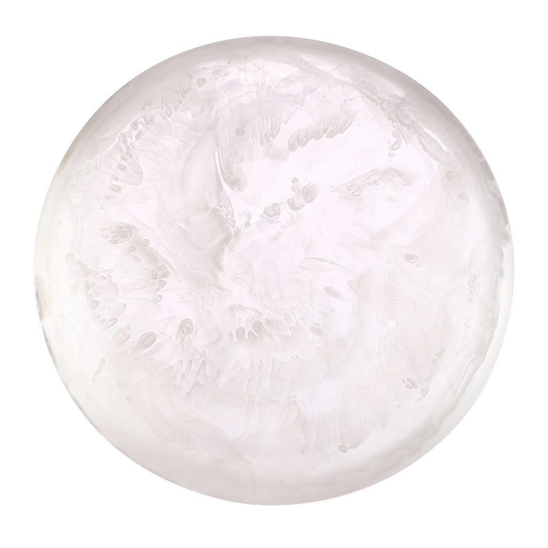 Nashi Resin Medium Flat Bowl, White Swirl
